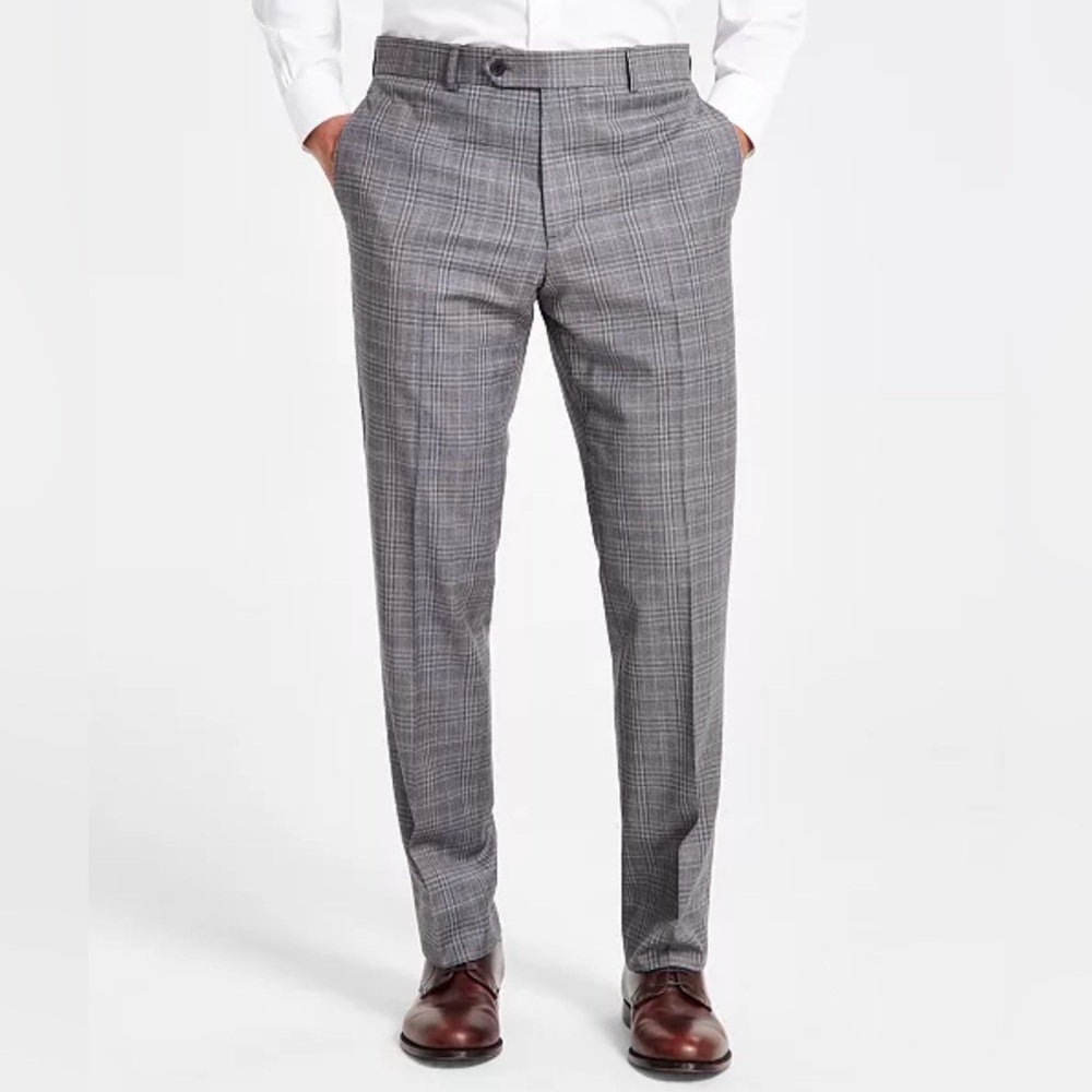 Classic-fit gray suit pants